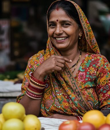 smiling-indian-woman-market-stall